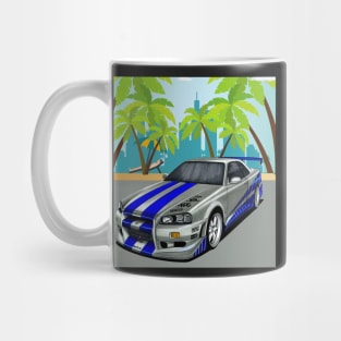 Paul walker's Skyline GTR R34 IN MIAMI Mug